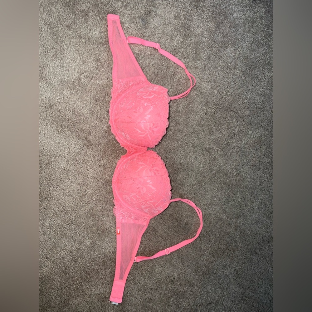 Pink push-up demi bra. 36D